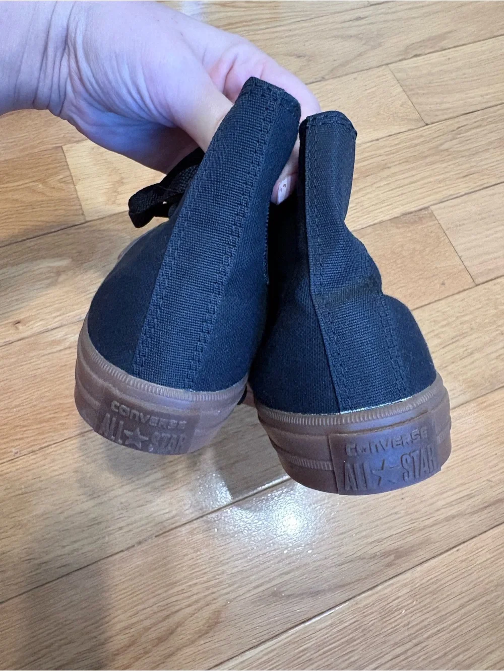 Converse Kids Black High-Top Sneakers with Brown Sole